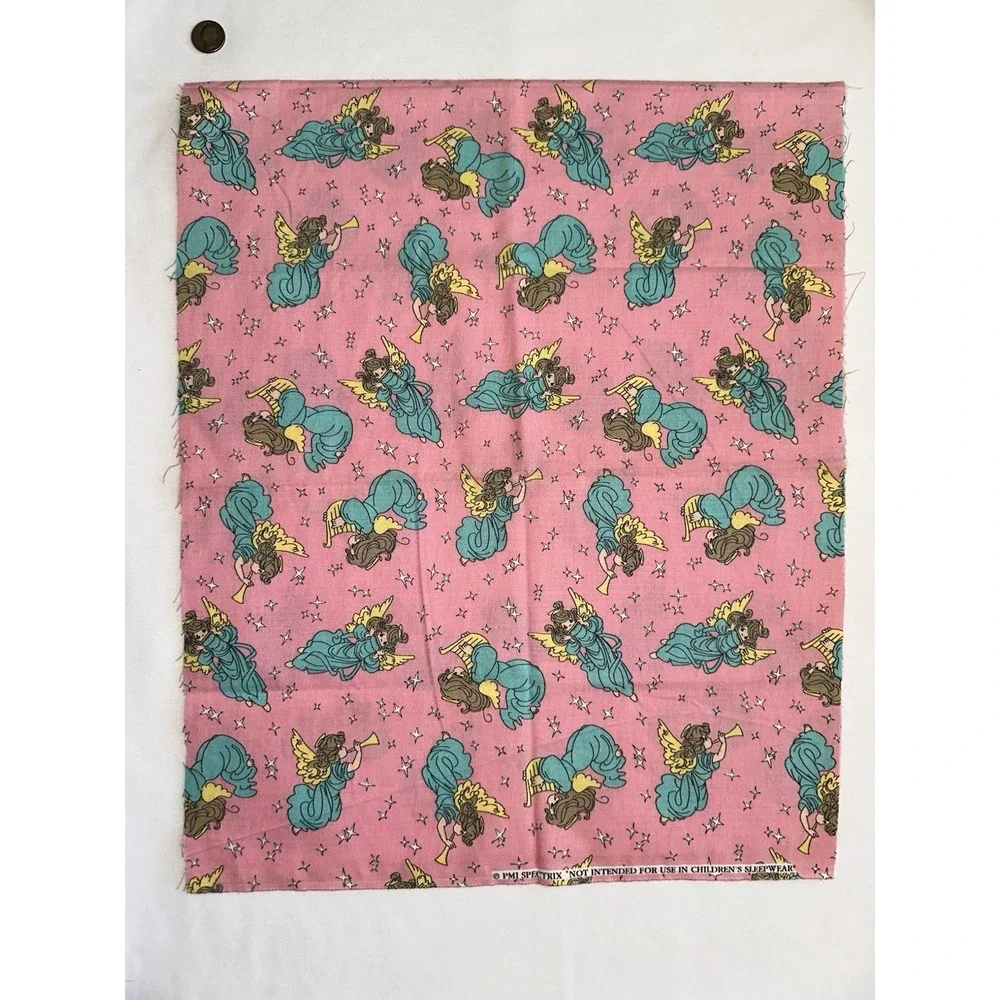 Precious Moments Fabric Pink Flannel Angel Spectrix Vtg 90s‎ 17.5